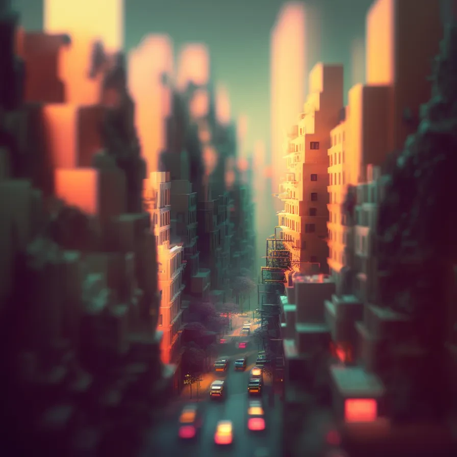 Neon Dusk: Urban Symphony in Pixels