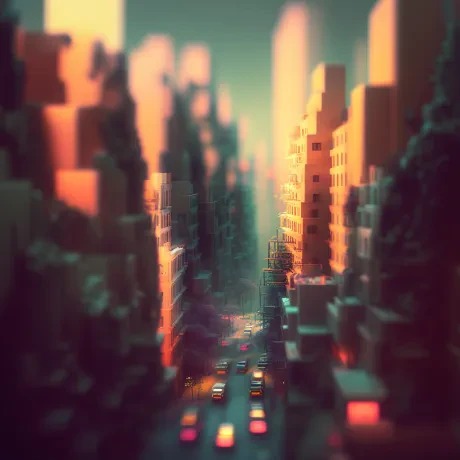 Neon Dusk: Urban Symphony in Pixels