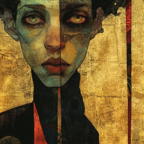 Luminous Gaze: Shadows of Enigmatic Allure