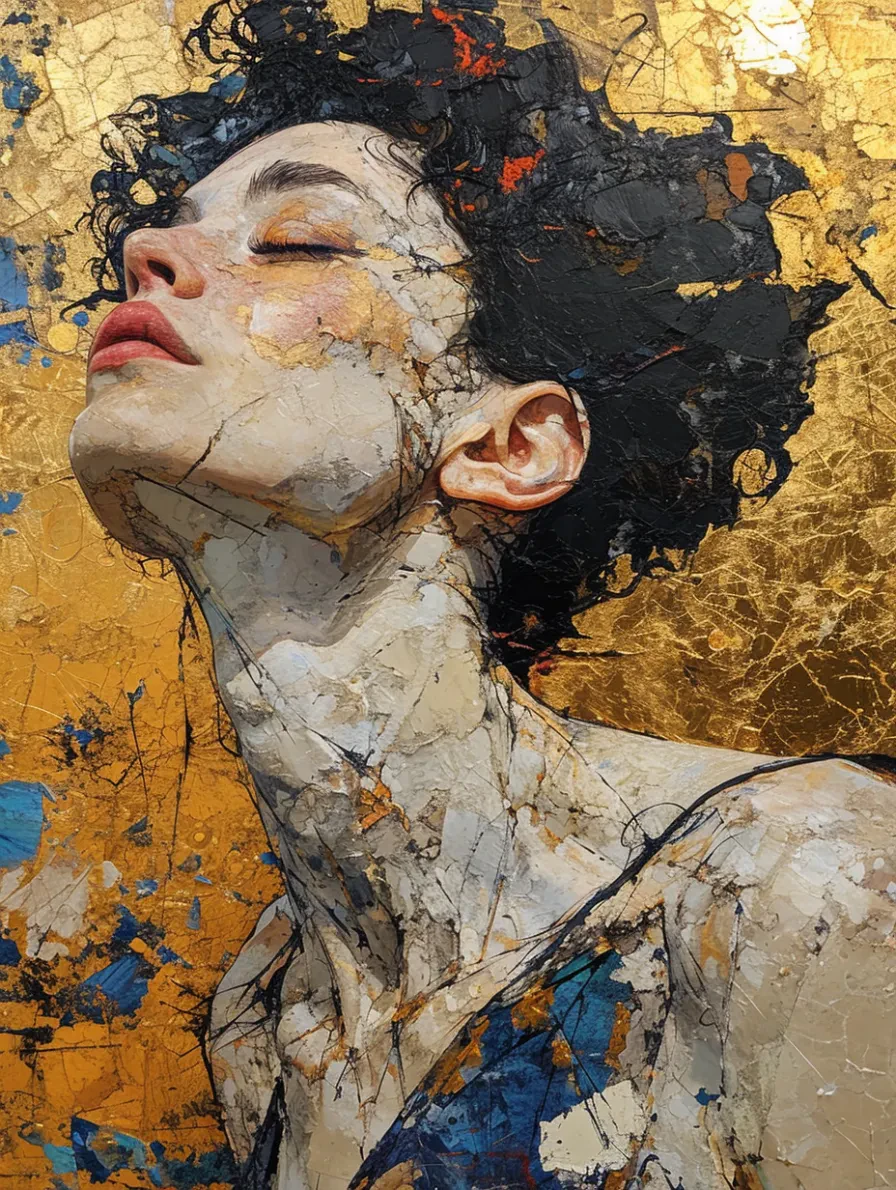 Beyond the Gaze: A Symphony in Blue and Gold