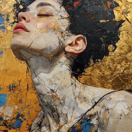 Beyond the Gaze: A Symphony in Blue and Gold