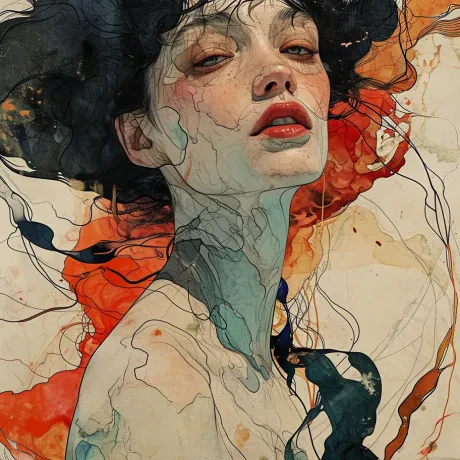 Crimson Whirlwind: Gaze of Introspective Passion