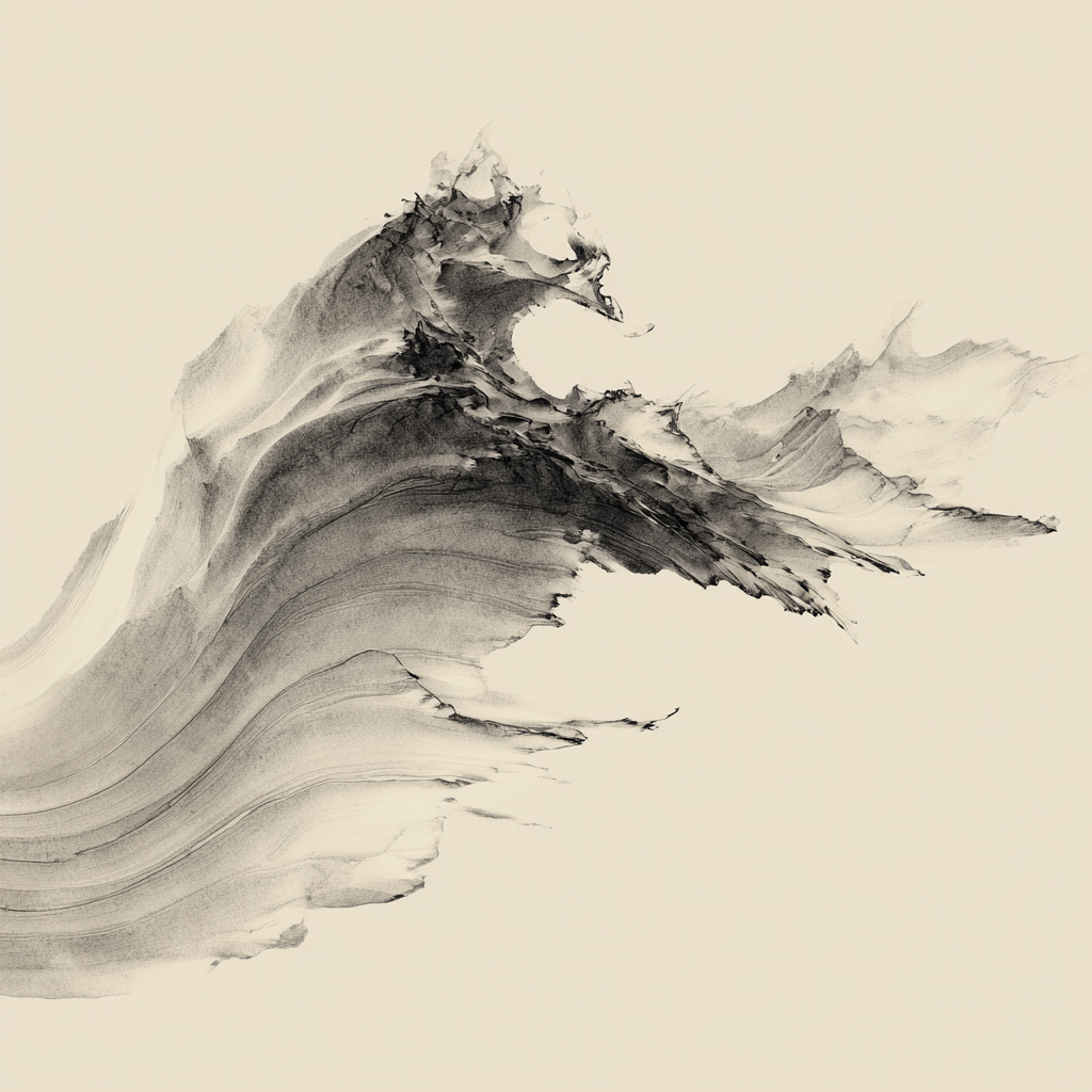 Monochrome Dance of Fluid Elegance
